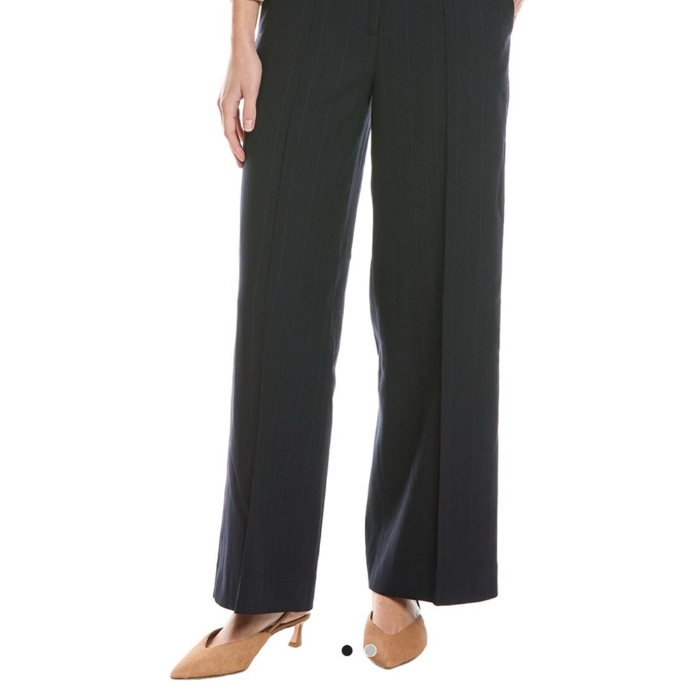 NWT Reiss Navy Wide Leg Pinstripe Trousers